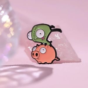 ✨2/$12✨ Invader Zim Gir Flying on a Pig Enamel Pin